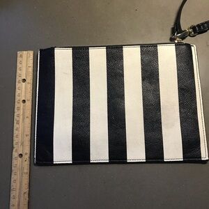 Chic Striped Leather Clutch